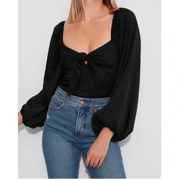 Express black satin bodysuit - Picture 1 of 12